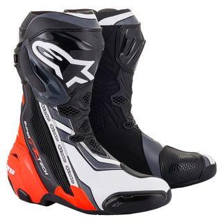 Alpinestars Supertech R V2 Motorcycle Boots - Black Fluro/Red/Grey