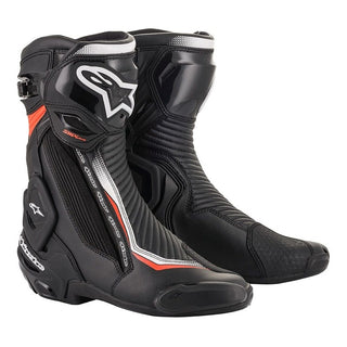 Alpinestars SMX Plus v2 Motorcycle Boots - Black/Fluro Red/White