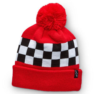 Alpinestars Winning Beanie - Red With Black/White Checker