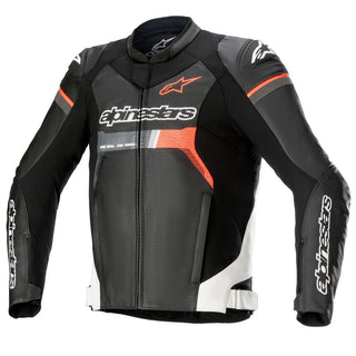 Alpinestars Gp Force Leather Airflo Jacket - Black/White/Red Fluro