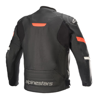 Alpinestars Faster V2 Airflow Leather Motorcycle Jacket - Black/Fluro Red