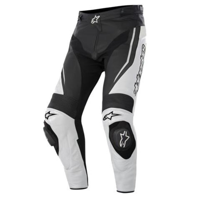 Alpinestars Track Leather Pants - Black/White - MotoHeaven