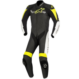 Alpinestars Mens Challenger v2 Leather Suit - Black/White/Yellow - MotoHeaven