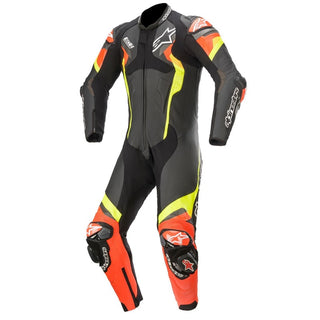 Alpinestars Atem V4 Leather 1 Piece Motorcycle Suit - Black/Red/Fluro Yellow