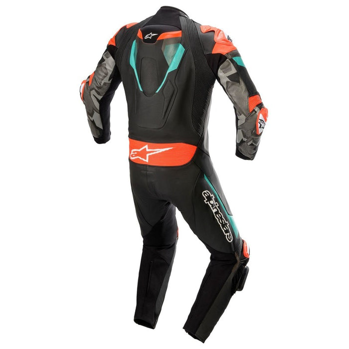 Alpinestars Atem V4 Leather 1 Piece Motorcycle Suit - Black/Petrol/Flurored