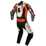 Alpinestars Atem V4 1-Piece Motorcycle Leather Suit - White/Black/Fluro/Red
