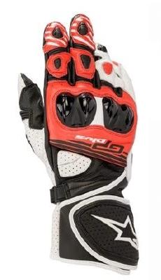 Alpinestars GP Plus R2 Leather Gloves - Black/White/Fluro Red