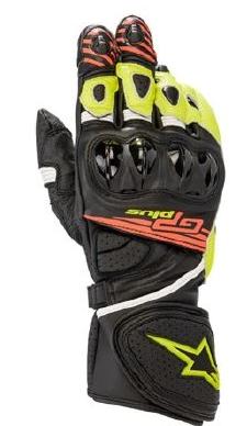 Alpinestars GP Plus R2 Leather Gloves - Black/Fluro Yellow/Fluro Red