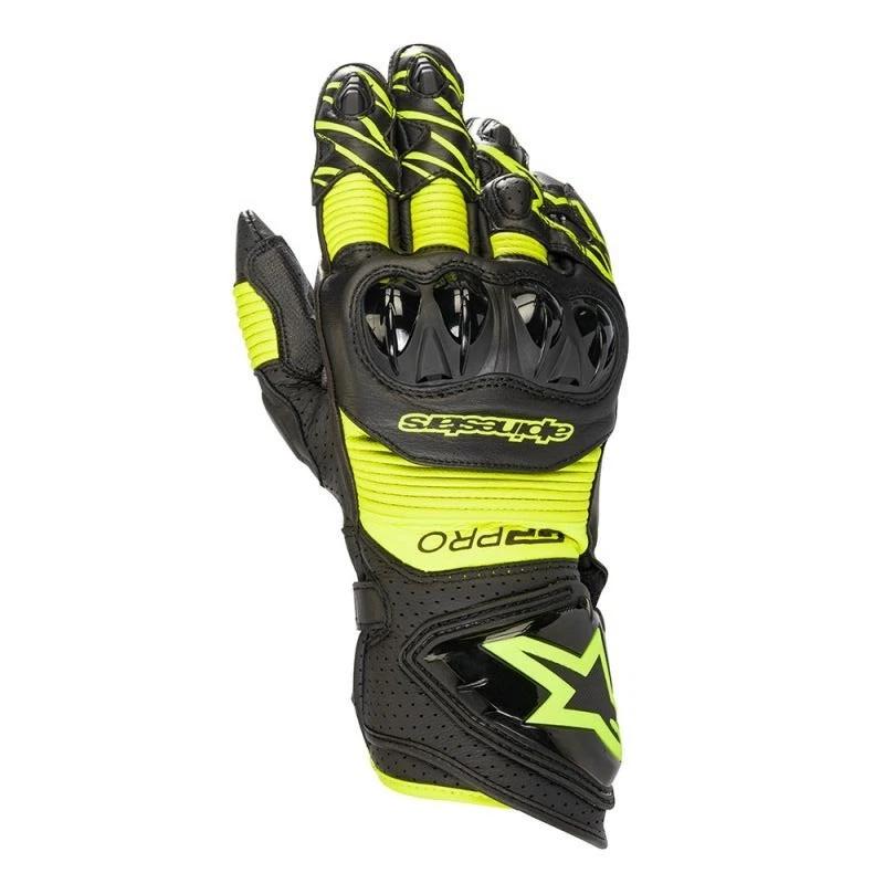 Alpinestars GP Pro R3 leather Motorcycle Gloves -Black/Fluro Yellow