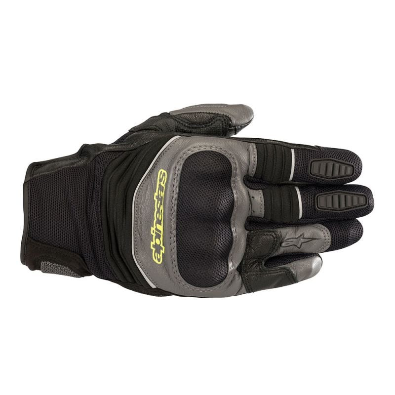 Alpinestars Crosser Air Motorcycle Gloves - Black/Anthracite/Yellow Fluorescent