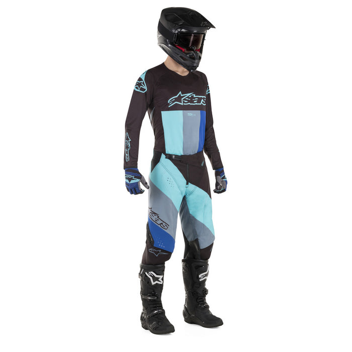 Alpinestars 2019 MX Techstar Venom Pants - Black/Turquoise - MotoHeaven