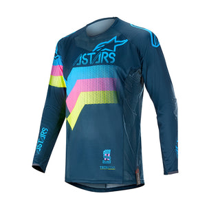 Alpinestars 2020 Techstar Venom Motocross Jersey - Navy/Aqua/Fluro/Pink