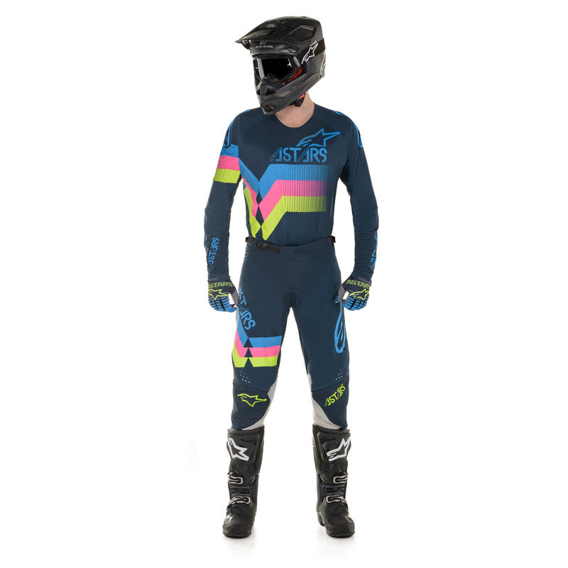 Alpinestars 2020 Techstar Venom Motocross Jersey - Navy/Aqua/Fluro/Pink