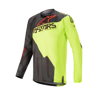 Alpinestars 2020 Techstar Factory Motocross Jersey - Black/Fluro Yellow/Fluro Red