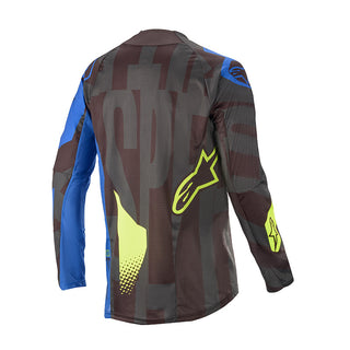 Alpinestars 2020 Techstar Factory Motocross Jersey - Black/Dark Blue/Fluro Yellow