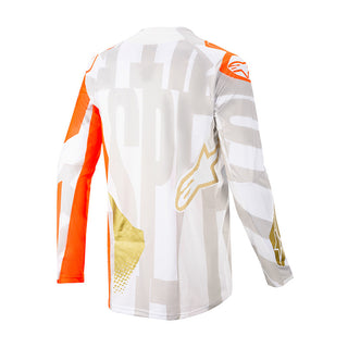 Alpinestars 2020 Techstar Factory Metal Motocross Jersey - White/Fluro Orange/Gold