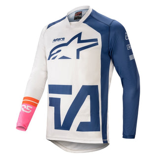 Alpinestars Racer Compass Motorcycle Jersey - White/Navy/Pink