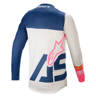 Alpinestars Racer Compass Motorcycle Jersey - White/Navy/Pink