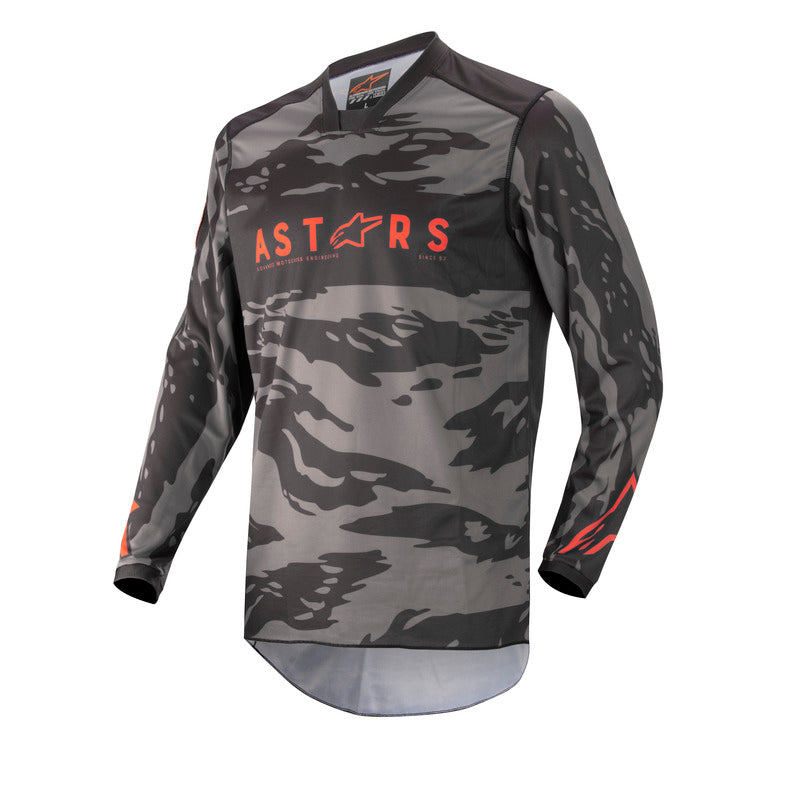 Alpinestars 2022 Youth Racer Tactical Jersey - Black/Grey Camo/Fluro Red