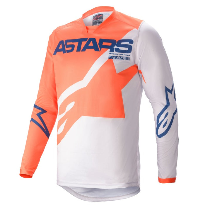 Alpinestars Racer Braap Youth Motorcycle Jersey - Orange/Grey/Blue