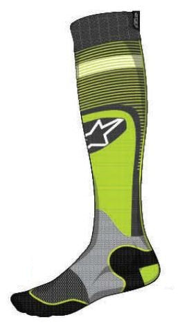 Alpinestars Mx Plus-1 Dirt Bike Long Motocross Socks - Yellow Fluro/Cool Grey