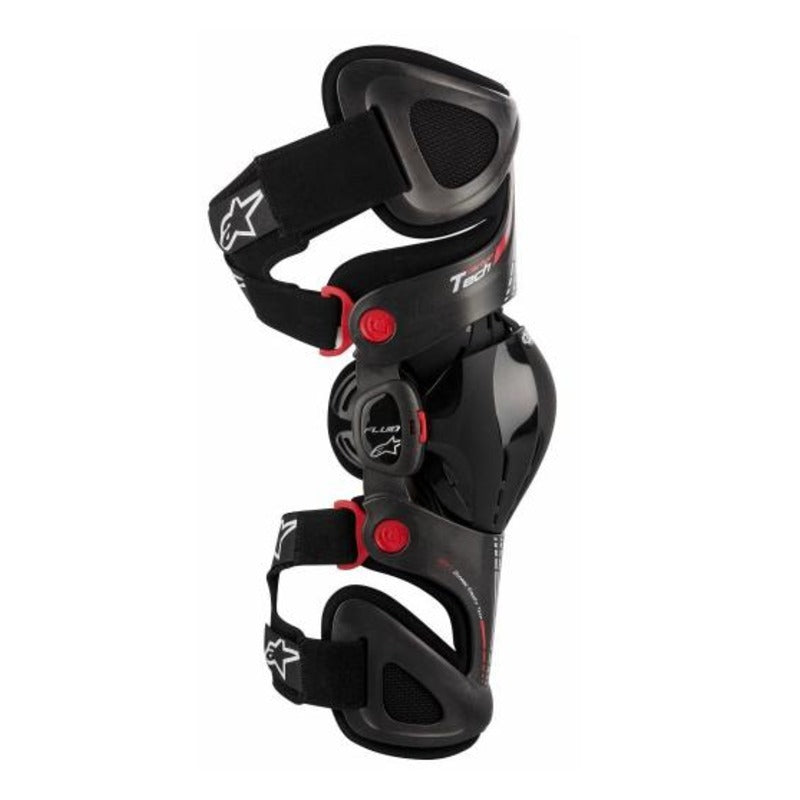 Alpinestars Fluid Tech Left Knee Brace With Spacers - Anthracite Red White