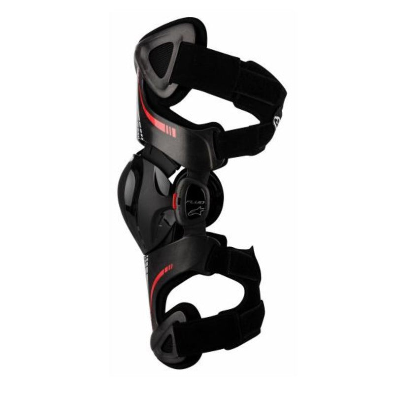 Alpinestars Fluid Tech Left Knee Brace With Spacers - Anthracite Red White
