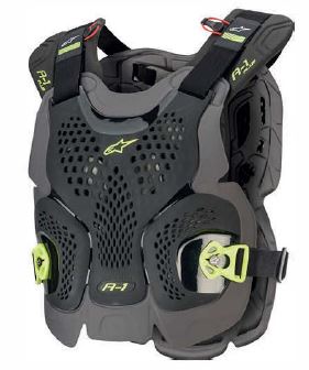 Alpinestars MX/Motocross A-1 Plus Chest Protector Guard - Black/Anthracite/Yellow/Fluro