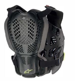 Alpinestars MX/Motocross A-1 Plus Chest Protector Guard - Black/Anthracite/Yellow/Fluro