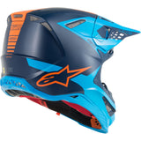 Alpinestars Supertech S-M10 Carbon Aqua/Navy Orange Helmet ECE 22.05 - MotoHeaven