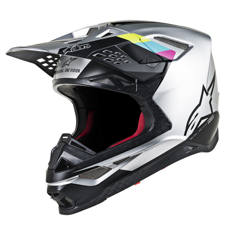 Alpinestars MX 2019 S-M8 Contact Motocross Helmet - Silver/Black - MotoHeaven