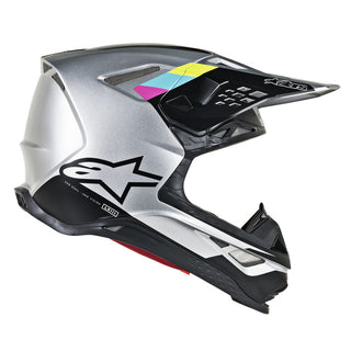 Alpinestars MX 2019 S-M8 Contact Motocross Helmet - Silver/Black - MotoHeaven