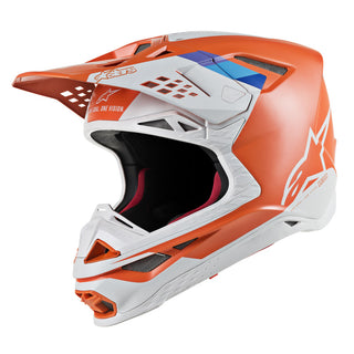 Alpinestars Supertech SM8 Contact Motorcycle Helmet - Orange/White/Grey