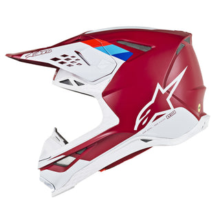 Alpinestars MX 2019 S-M8 Contact Motocross Helmet - Burgundy/Red/White - MotoHeaven