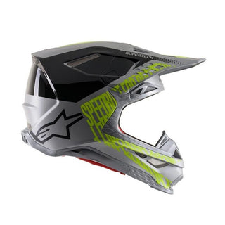 Alpinestars Supertech M8 Triple Motorcycle Helmet - Silver/Black/Yellow