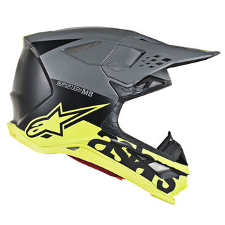 Alpinestars MX 2019 S-M8 Radium Motocross Helmet - Black/Fluro/Grey - MotoHeaven