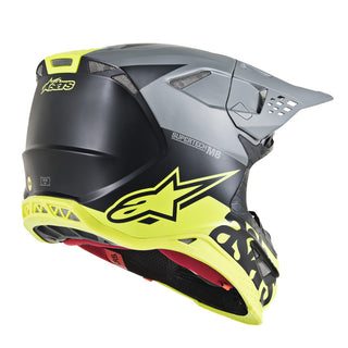 Alpinestars MX 2019 S-M8 Radium Motocross Helmet - Black/Fluro/Grey - MotoHeaven