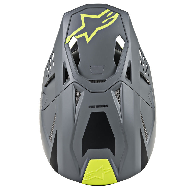 Alpinestars MX 2019 S-M8 Radium Motocross Helmet - Black/Fluro/Grey - MotoHeaven