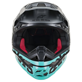 Alpinestars MX 2019 S-M8 Radium Motocross Helmet - Black/Teal/Grey - MotoHeaven