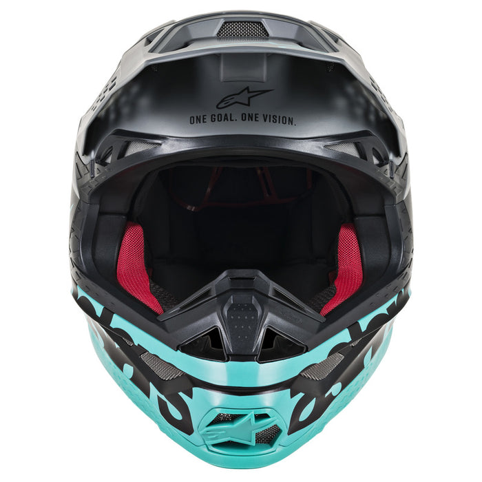 Alpinestars MX 2019 S-M8 Radium Motocross Helmet - Black/Teal/Grey - MotoHeaven