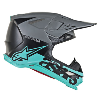 Alpinestars MX 2019 S-M8 Radium Motocross Helmet - Black/Teal/Grey - MotoHeaven