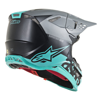 Alpinestars MX 2019 S-M8 Radium Motocross Helmet - Black/Teal/Grey - MotoHeaven