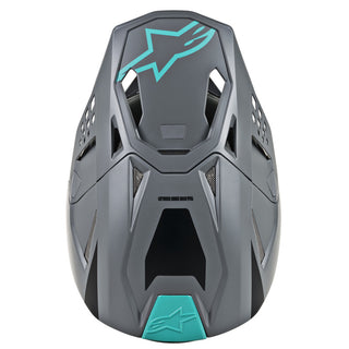 Alpinestars MX 2019 S-M8 Radium Motocross Helmet - Black/Teal/Grey - MotoHeaven