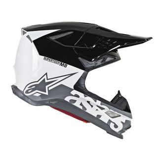 Alpinestars MX 2019 S-M8 Radium Motocross Helmet - Black/White/Grey - MotoHeaven