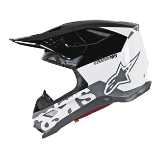 Alpinestars MX 2019 S-M8 Radium Motocross Helmet - Black/White/Grey - MotoHeaven