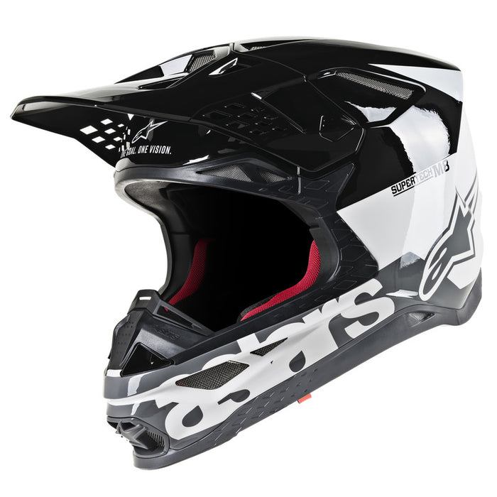 Alpinestars MX 2019 S-M8 Radium Motocross Helmet - Black/White/Grey - MotoHeaven