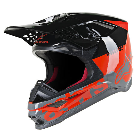 Alpinestars MX 2019 S-M8 Radium Motocross Helmet - Fluro Red/Black - MotoHeaven
