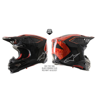 Alpinestars Supertech SM10 Alloy Motorcycle Helmet - Black/Orange/Fluro Red