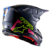Alpinestars Supertech M8 Echo ECE Helmet- Black Blue/ Fluro Yellow Fluro Pink