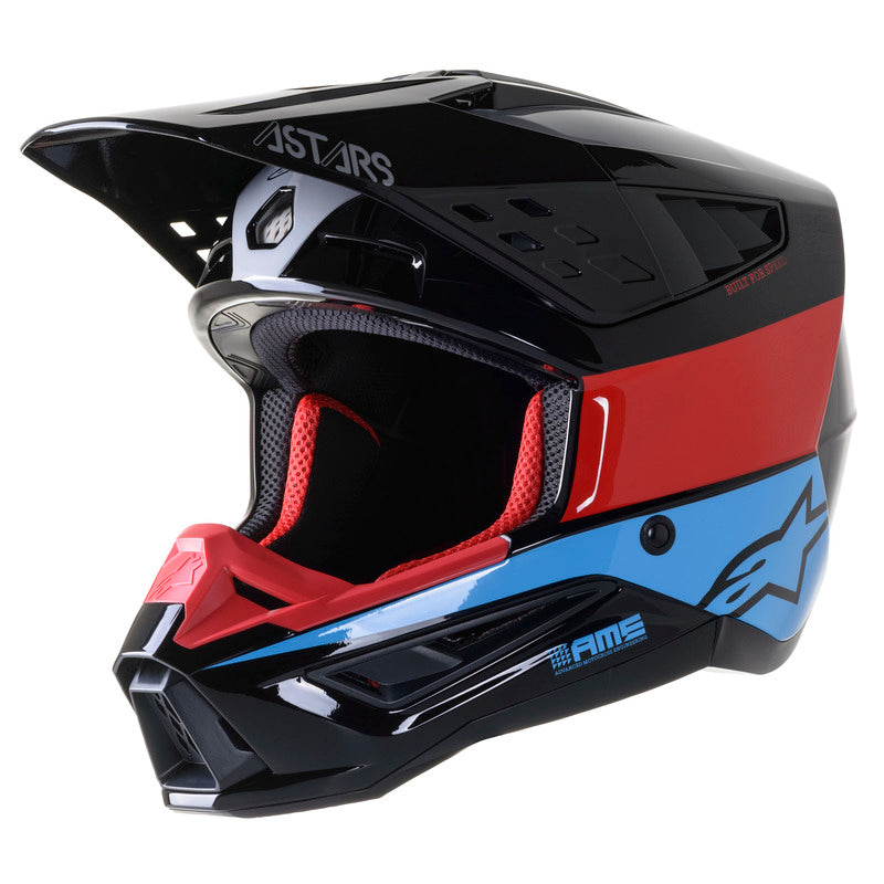 Alpinestars SM5 Bond Helmet - Black/Red/Cyan/Silver